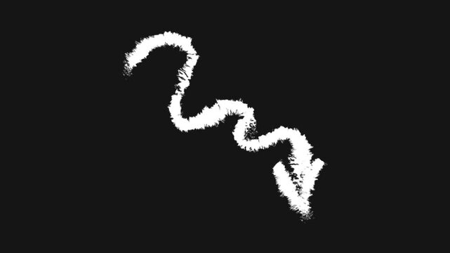 Wiggly White Arrow Pointing Down Animation On Black Background