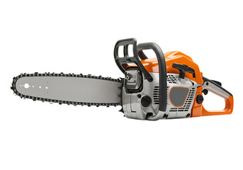 Gas-Powered Chainsaw: Robust Woodcutting Equipment for Forestry, Landscaping, and Tree Maintenance. isolated on transparent background