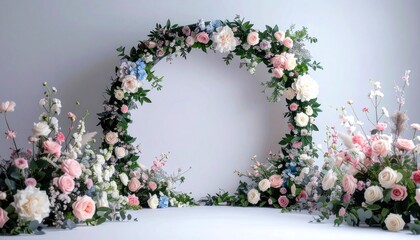 Maternity, wedding, photography backdrop. Pastel background featuring floral designs