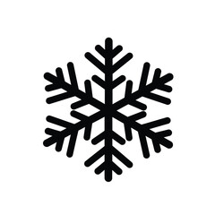 Black Snowflake Icon Geometric Design winter cold
