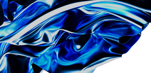 Vibrant abstract artwork featuring flowing fabric with dynamic blue hues. Ideal for design projects and artistic applications.