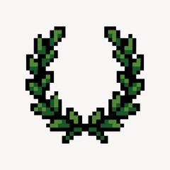 Obraz premium Pixelated laurel wreath design