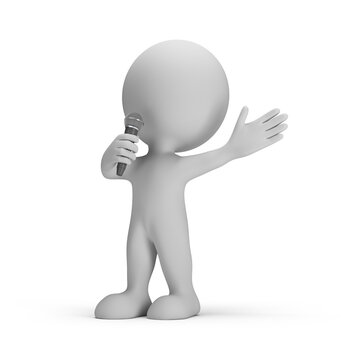 3d man with microphone