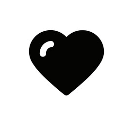 Black Heart Symbol Against White Background For Graphic Elements