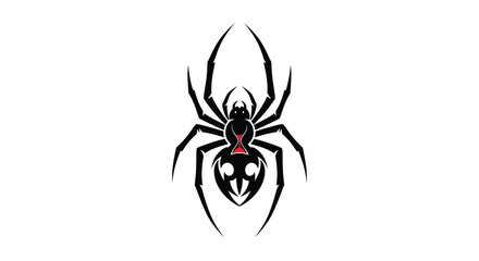 Black widow spider with red hourglass symbol arachnid