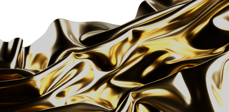 Gold silk fabric texture. Decorative shiny wave cloth. Modern abstract design luxury background.