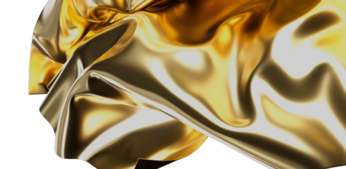 Elegant abstract background featuring swirling golden fabric with light and shadow details, perfect for design concepts, artistic projects and l
