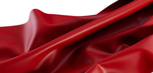 Elegant red fabric in gentle folds. Smooth texture, satin look, luxurious and flowing. Ideal for backgrounds and artistic projects.