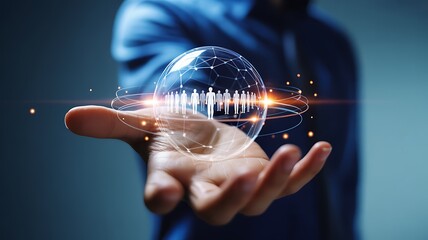 Global team management and human resources concept for modern business