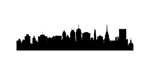 Fototapeta premium City silhouette vector set. Panorama city background. Skyline urban border collection.vector icon