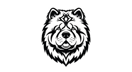 Chow dog face tribal tattoo design Keywords: dog, chow chow, animal, pet, face, head, tribal