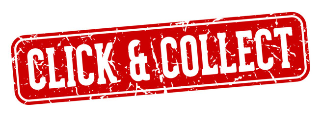 click & collect rectangular sign. click & collect stamp