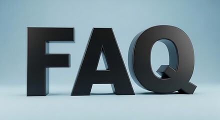Frequently Asked Questions FAQ Concept with Bold Black Letters on Blue Background