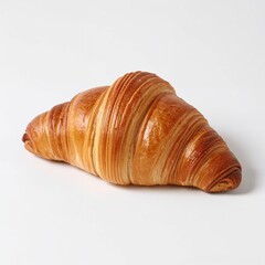 Fresh croissant isolated on pure white background