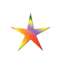 3D golden realistic star isolated on white background. Festive holiday icon. Celebration concept, metallic gold shape. Invitation mock up.