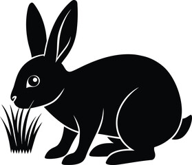 Obraz premium Cute pink cartoon rabbit or bunny vector illustration on a white background, perfect for Easter or spring designs