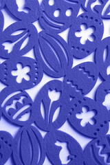 Abstract Easter felt background. Surface texture of felted wool fabric. copy space