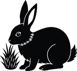Obraz premium Vector illustration of a cute white fluffy bunny or rabbit, small pet mammal isolated on a white background