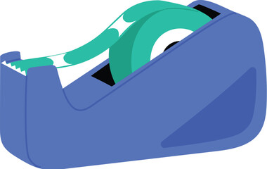 Isolated Blue and Green Tape with Tape Dispenser illustration