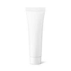 Blank plastic tube mockup. Vector illustration isolated on white background. Can be use for your design, advertising, promo and etc. EPS10.