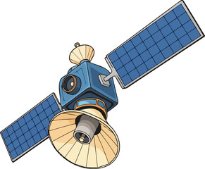 horizon beyond reach futuristic satellite empowering global information exchange, isolated on transparent background