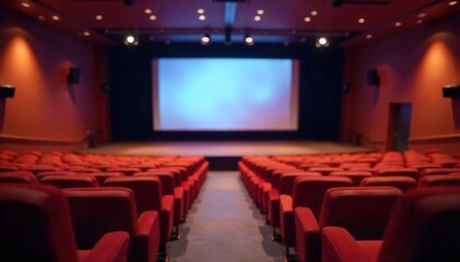 Fototapeta premium Premium Auditorium Speaker System Crystal-Clear Audio for Seamless Conferences and Presentations in a Modern Venue