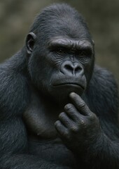 Obraz premium Contemplative gorilla deep thought