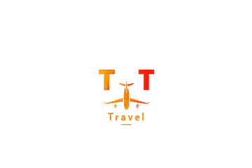 AI Image: Minimalist travel logo design with a plane and bold letter T, conveying journey and