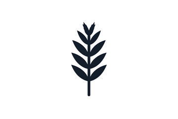 Fototapeta premium AI Image A stylized branch with symmetrical leaves against a solid black backdrop offers