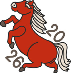 2026년 병오년 붉은 말띠 해
