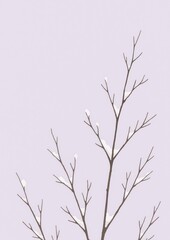 Obraz premium Minimalist snowy branch design.