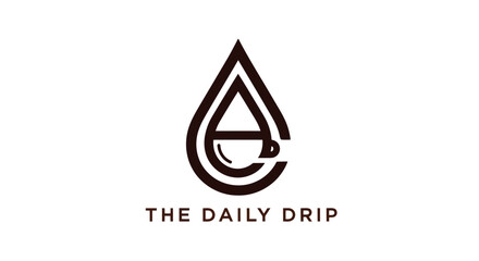 The daily drip logo with coffee cup, coffee concept vector design