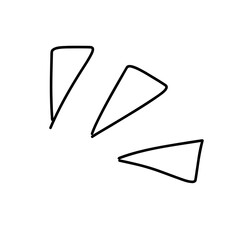 驚きや発見の漫符アイコン 線画