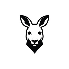 Kangaroo Head Logo Silhouette animal face