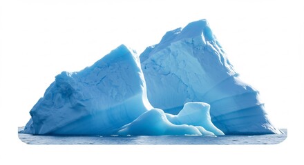 Obraz premium Icebergs bleus brillants flottent paisiblement eau glaciale lumi�re naturelle. AI Generated