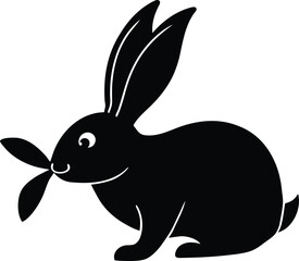 Cute pink baby rabbit or bunny cartoon vector illustration for Easter holiday art