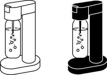  sparkling water maker , carbonator icon , vector illustration