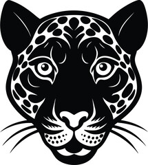 Vector illustration of a wild tiger head design, ideal for a tribal tattoo, logo, or black silhouette art