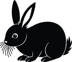 Pink vector illustration of a cute cartoon rabbit or bunny for Easter or spring design, a fun symbol of nature