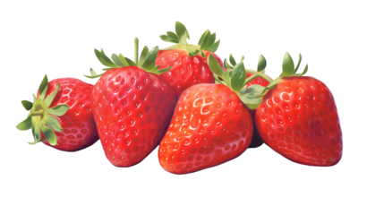 AI Image of freshly harvested strawberries gleam against a stark black backdrop, enhanced by