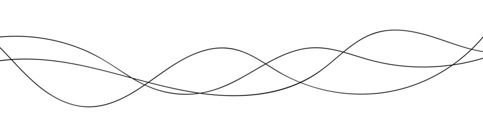 Thin line wavy abstract vector background. Curve wave pattern, curvy long squiggles line. Thin curved wavy lines. Line art striped graphic template. Vector illustration