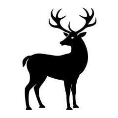 Elk silhouette on white background.