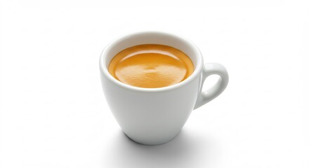 Espresso chaud parfait lumi�re douce fond blanc. AI Generated