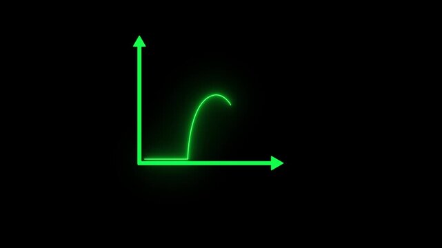 Curved line chart and growing data. Financial infographic element.normal distribution gauss bell curve.