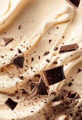 Creamy Vanilla Dessert Base with Choclate Flakes and Shavings