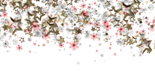 Festive holiday background with floating golden stars, snowflakes, and a soft glow. Perfect for Christmas, winter events, and celebratory design