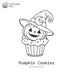 Pumpkin cookie halloween witch hat
cupcake

