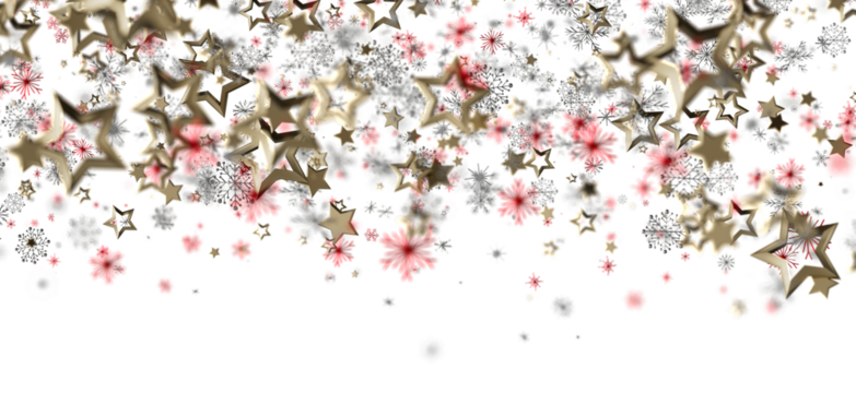 Festive holiday background with floating golden stars, snowflakes, and a soft glow. Perfect for Christmas, winter events, and celebratory design