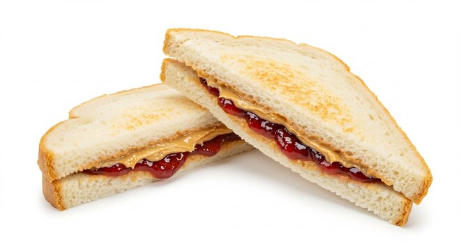 Sandwich beurre cacahuete confiture delicieux clair lumineux app�tissant. AI Generated
