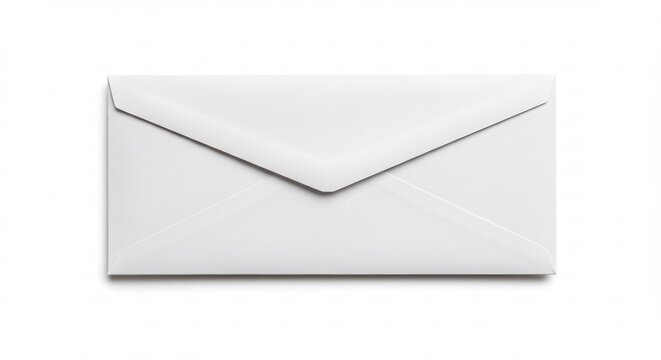 Enveloppe blanche pure isolee lumiere douce nette. AI Generated